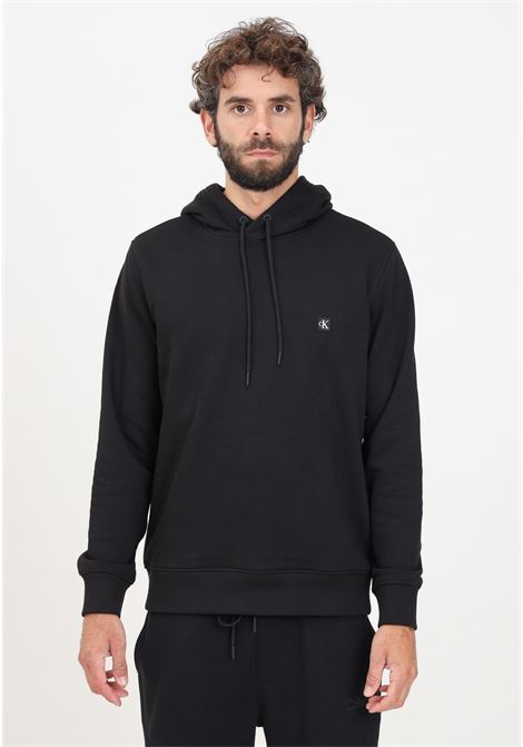 Black men's hoodie embellished with logo emblem CALVIN KLEIN JEANS | J30J325149BEHBEH